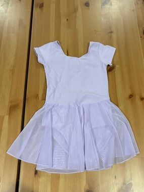 Girls' Lavender Ballet Dance Dress - Short Sleeve Tulle Skirt
